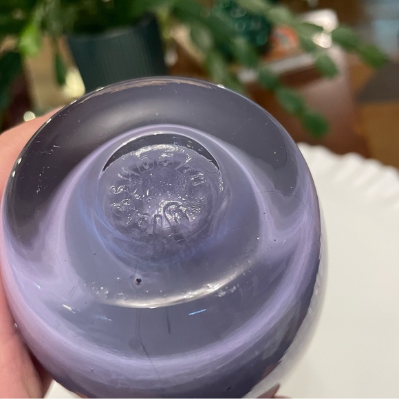 SOLD Glassybaby Purple Lavender Lilac Candle Votive Glass pre-triskelion - Picture 12 of 14